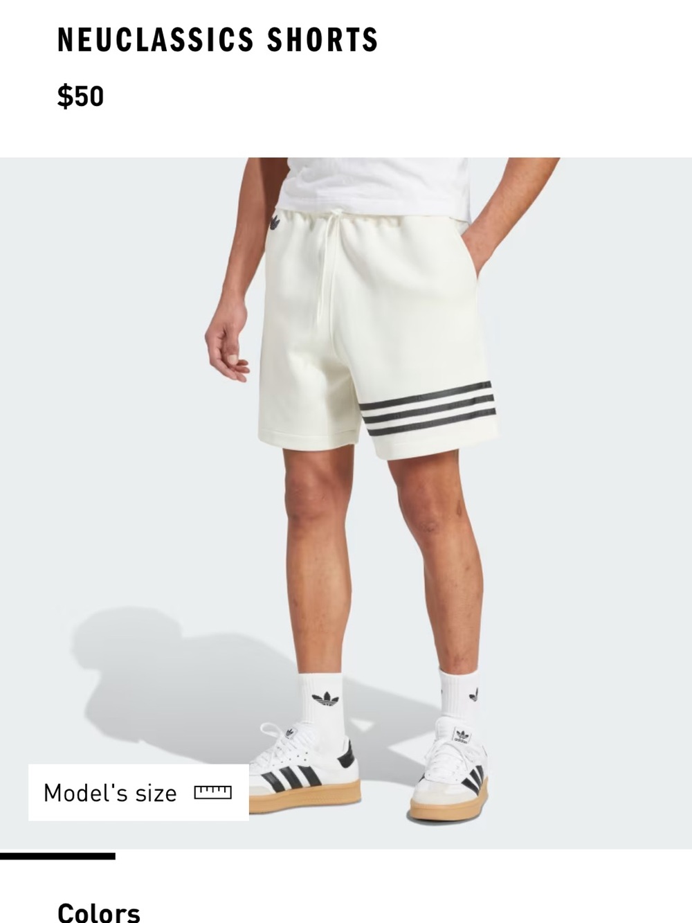 Adidas Neoclassic Men's Cream Shorts with Side Stripe